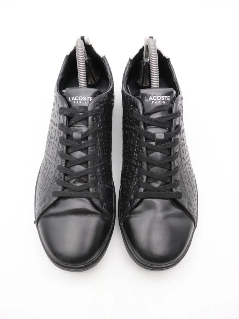 Lacoste Carnaby Evo Men's Size 8 Black Leather Sneakers Lace Up